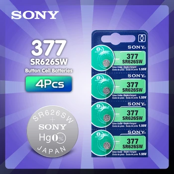 4PCS/lot Sony 1.55V AG4 377A 377 LR626 SR626SW SR66 LR66 button cell Watch Coin Battery Silver Oxide MADE IN JAPAN
4PCS/lot Sony 1.55V AG4 377A 377 LR626 SR626SW SR66 LR66 button cell Watch Coin Battery Silver Oxide MADE IN JAPAN