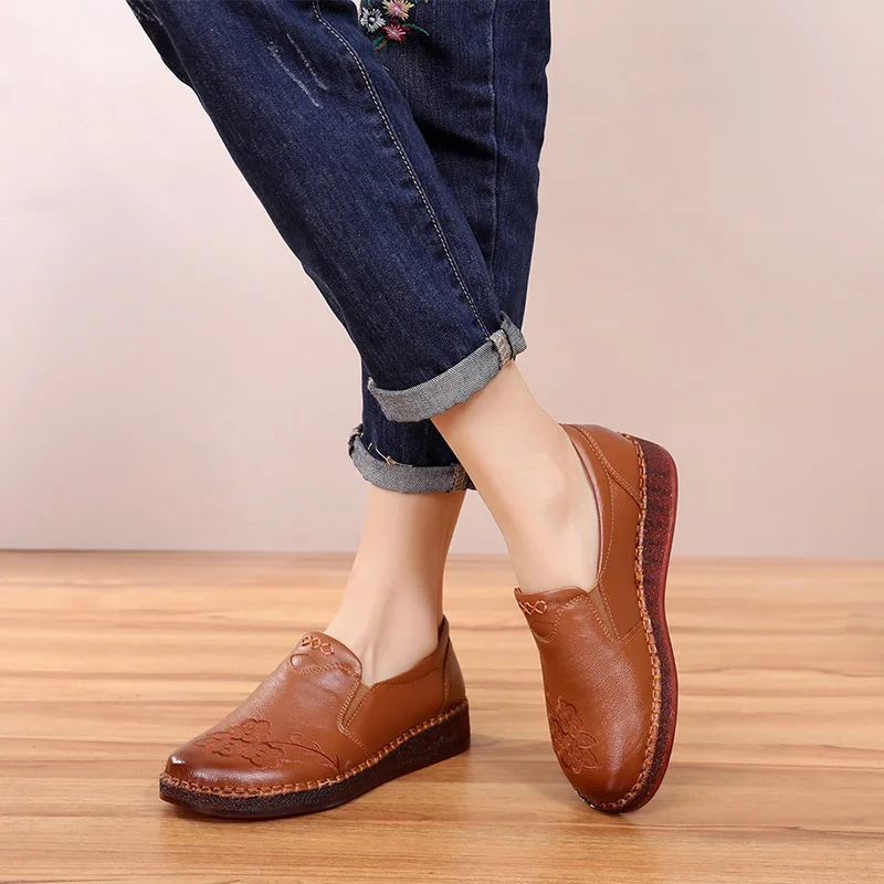 Mom Shoes Soft Bottom WOMEN'S Genuine Leather Shoes 2019 Autumn New Style Comfortable Anti-slip Middle-aged Flat Mom Leather Sho
Mom Shoes Soft Bottom WOMEN'S Genuine Leather Shoes 2019 Autumn New Style Comfortable Anti-slip Middle-aged Flat Mom Leather Sho