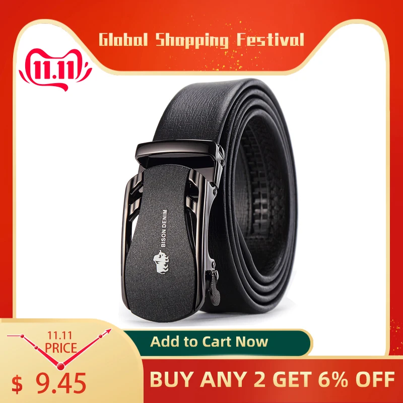BISON DENIM Belts For Men Genuine Leather Cowskin Black Belt Automatic Buckle High Quality Business Male Men's Belts N71319
BISON DENIM Belts For Men Genuine Leather Cowskin Black Belt Automatic Buckle High Quality Business Male Men's Belts N71319