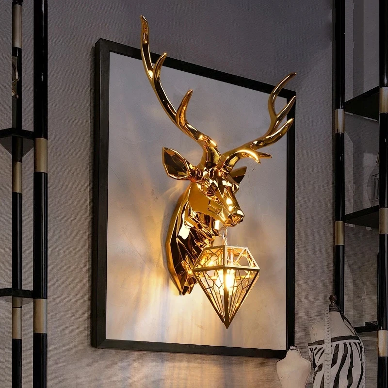 Фото Настенный светильник в скандинавском стиле с рогами домашний декор настенный