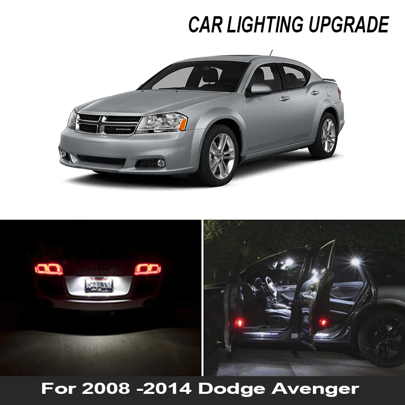 9Pcs Canbus Error Free White LED Interior Light Kit Package for 2008 -2014 Dodge Avenger accessories Map Dome Trunk License
9Pcs Canbus Error Free White LED Interior Light Kit Package for 2008 -2014 Dodge Avenger accessories Map Dome Trunk License