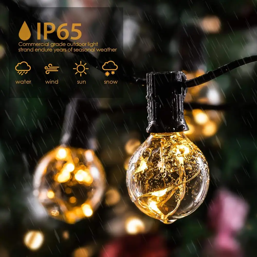 Globe String Lights G40 30 LED Bulbs Outdoor Patio Copper String Lights IP65 Waterproof For Christmas Lights Garden Party
Globe String Lights G40 30 LED Bulbs Outdoor Patio Copper String Lights IP65 Waterproof For Christmas Lights Garden Party