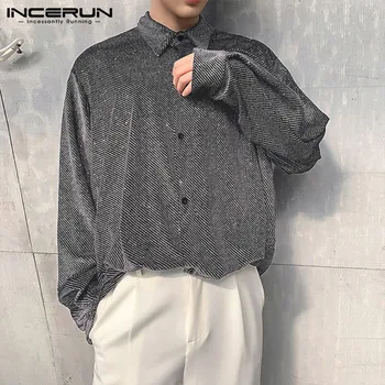 INCERUN Fashion Shiny Shirt Men Long Sleeve Lapel Loose Chic Party Button Nightclub Mens Dress Shirts Casual Blouse Camisa 2020
INCERUN Fashion Shiny Shirt Men Long Sleeve Lapel Loose Chic Party Button Nightclub Mens Dress Shirts Casual Blouse Camisa 2020
