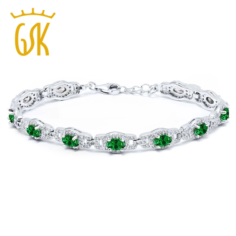 GemStoneKing Women's Bracelet 11.08 Ct Oval Green Nano Emerald 925 Sterling Silver Bracelet 7 Inch With 1 Inch Extender 
GemStoneKing Women's Bracelet 11.08 Ct Oval Green Nano Emerald 925 Sterling Silver Bracelet 7 Inch With 1 Inch Extender