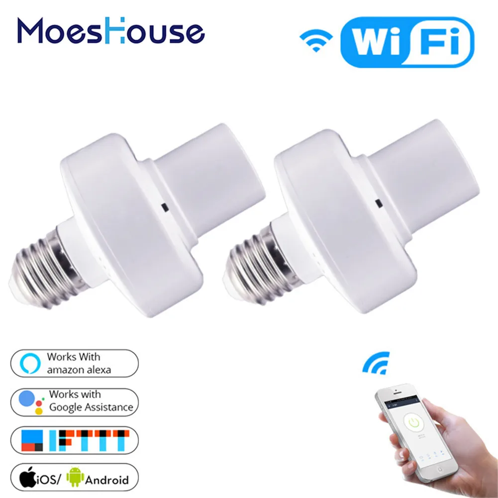 WiFi Smart Light Bulb Adapter Lamp Holder Base AC Smart Life/Tuya Wireless Voice Control with Alexa Google Home E27 E26 85-265V
WiFi Smart Light Bulb Adapter Lamp Holder Base AC Smart Life/Tuya Wireless Voice Control with Alexa Google Home E27 E26 85-265V