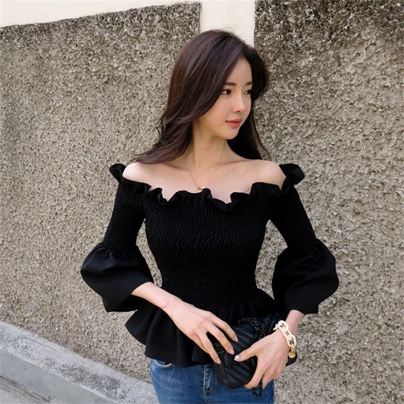 2020 spring and autumn chic trumpet sleeve fungus leaking shoulder shoulder word skirt shirt skirt waist waist strapless shirt
2020 spring and autumn chic trumpet sleeve fungus leaking shoulder shoulder word skirt shirt skirt waist waist strapless shirt
