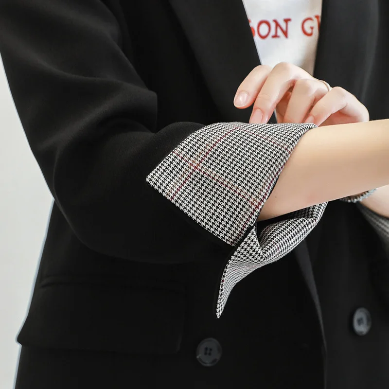 Black And White with Pattern Suit Jacket Women's Korean-style 2019 Spring And Autumn New Style Fashion Slimming Double Breasted
Black And White with Pattern Suit Jacket Women's Korean-style 2019 Spring And Autumn New Style Fashion Slimming Double Breasted