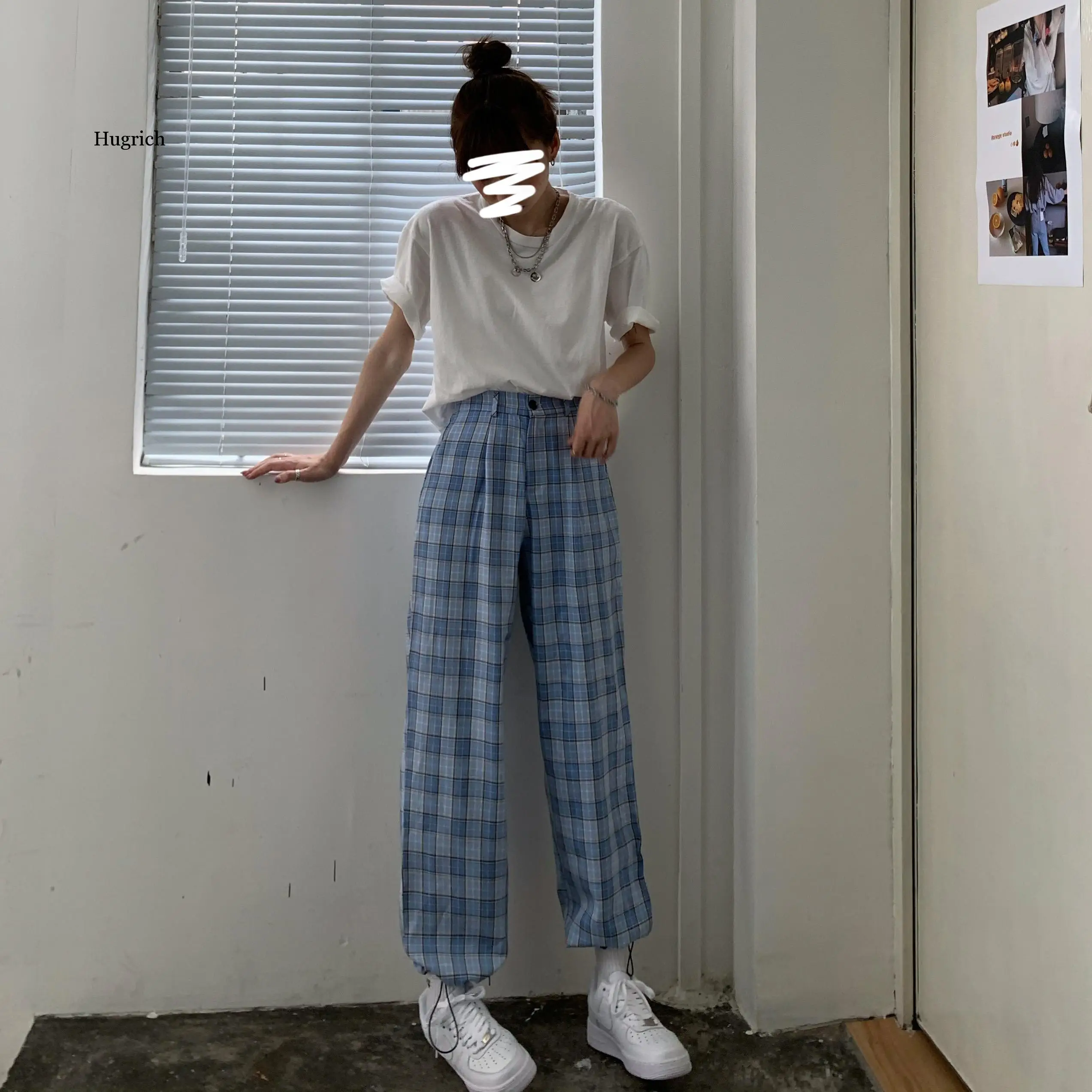 Fashion Green Checkered Harajuku Pants Women Straight Trousers High Waist Plaid Pants Autumn Baggy Pantalones Bottom
Fashion Green Checkered Harajuku Pants Women Straight Trousers High Waist Plaid Pants Autumn Baggy Pantalones Bottom