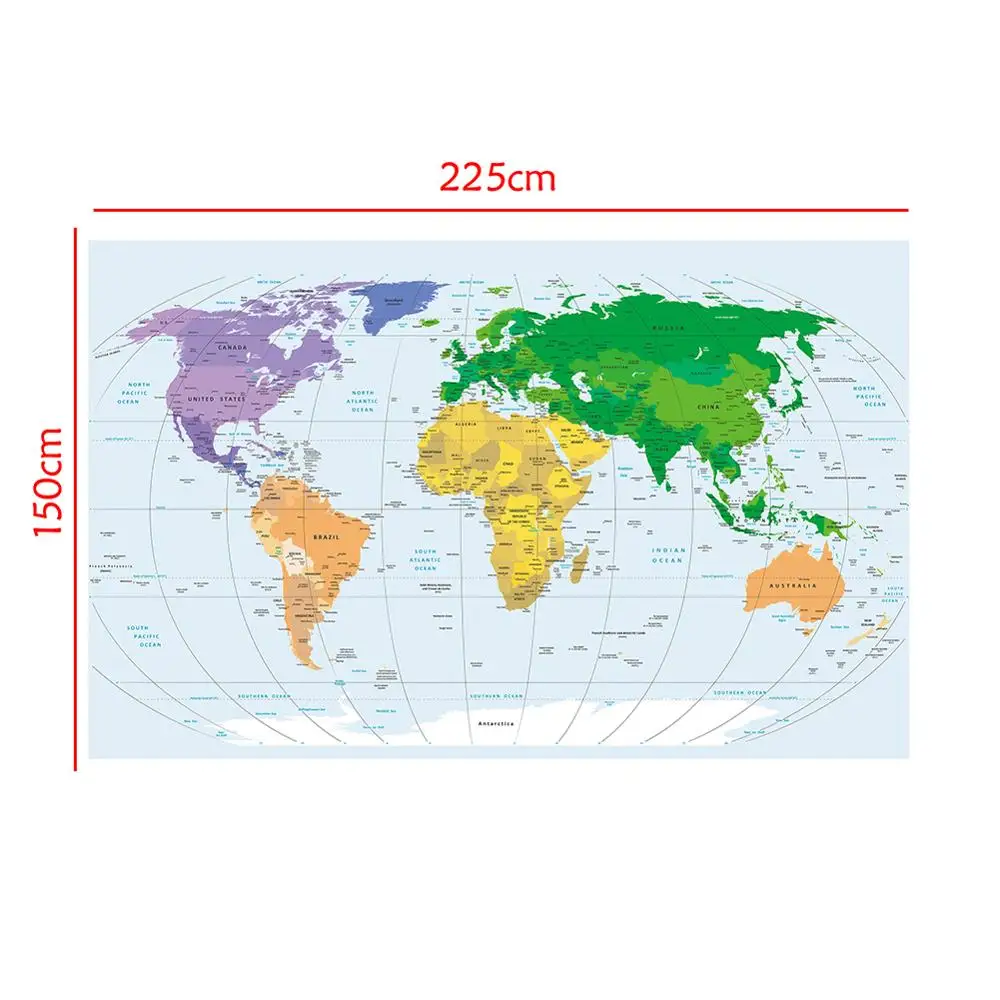 150x225cm Non-woven World Map Mercator Projection Without National Flags For Education And Culture
150x225cm Non-woven World Map Mercator Projection Without National Flags For Education And Culture