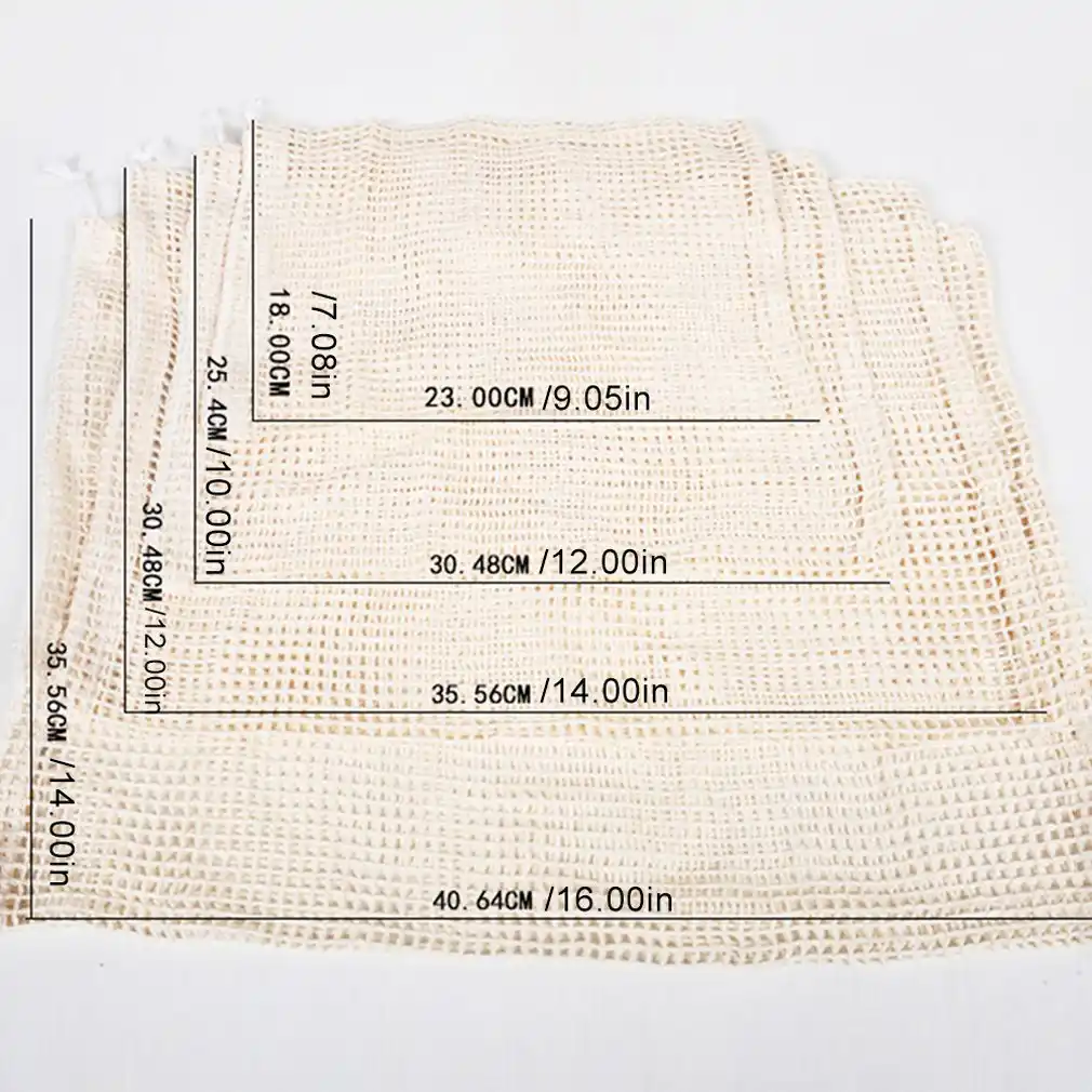 eco-friendly fruit mesh bag drawstring beam storage bag