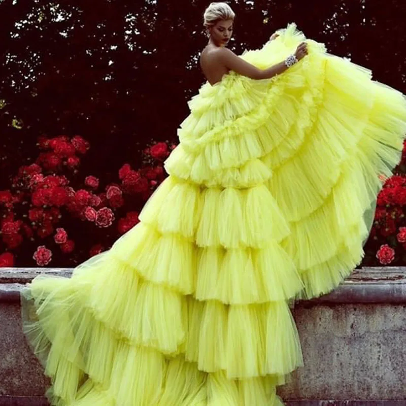 Gorgeous Prom Gowns robe de soiree A-Line Long Tulle Evening Gown Yellow Floor-Length Fluffy Formal Party Dress Custom Made
Gorgeous Prom Gowns robe de soiree A-Line Long Tulle Evening Gown Yellow Floor-Length Fluffy Formal Party Dress Custom Made