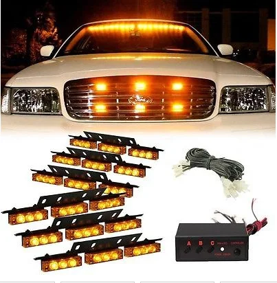 54LED Strobe Lights Car Grille Light Dragged Six Car Flashing Light Radiator Grille of Car Strobe Lamp Warning Light
54LED Strobe Lights Car Grille Light Dragged Six Car Flashing Light Radiator Grille of Car Strobe Lamp Warning Light