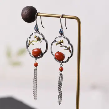 V.YA S925 Silver Earrings For Women 925 Sterling Silver Chinese Style Vintage Enameling Drop Earrings Fine Jewelry
V.YA S925 Silver Earrings For Women 925 Sterling Silver Chinese Style Vintage Enameling Drop Earrings Fine Jewelry