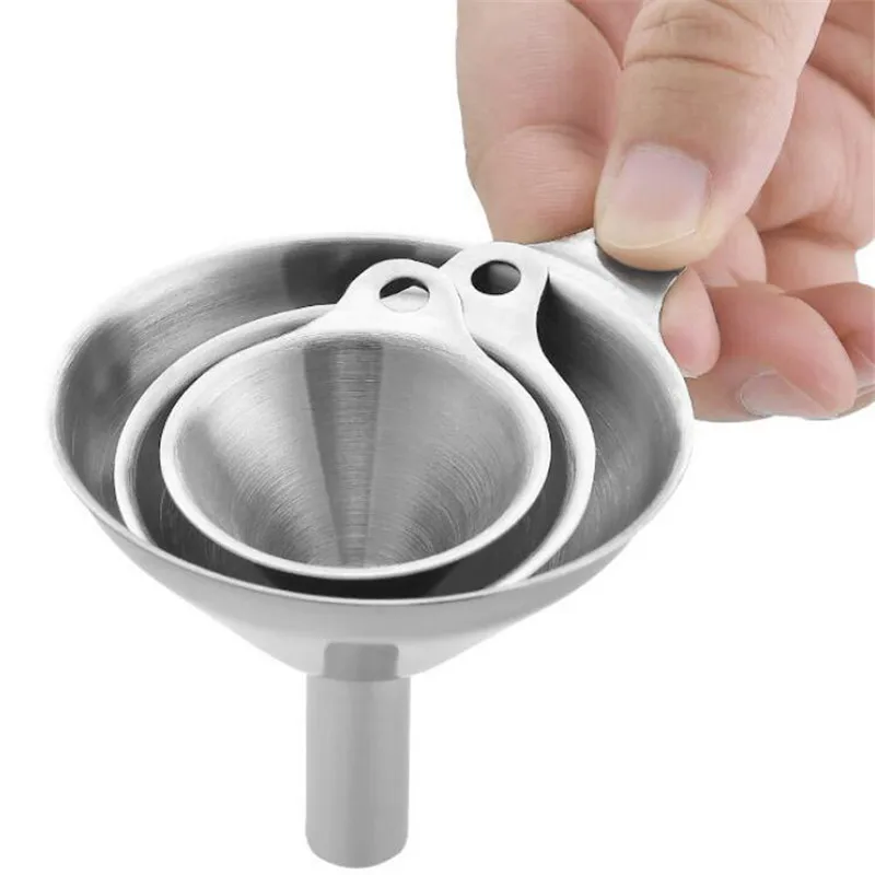 Stainless Steel Wine Flask Filter Funnel Oil Water Spices Set of 3 Multifunctional Funnel for Home Kitchen
Stainless Steel Wine Flask Filter Funnel Oil Water Spices Set of 3 Multifunctional Funnel for Home Kitchen