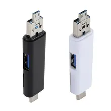

5 in 1 USB2.0 Type C / USB / Micro USB SD TF Memory Card Reader OTG Adapter Connector High Speed Memory Card Reader