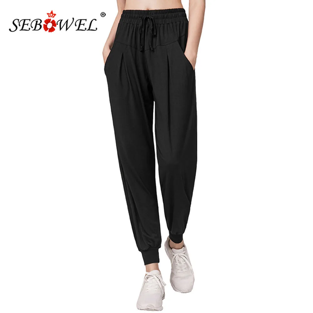 SEBOWEL Women Autumn High Waist Running Sports Fitness Pants Ladies Solid Color Pocket Thin Loose Elastic Waist Joggings Pants
SEBOWEL Women Autumn High Waist Running Sports Fitness Pants Ladies Solid Color Pocket Thin Loose Elastic Waist Joggings Pants