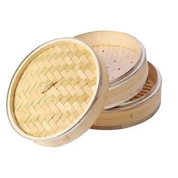 10 in 2 Tier Bamboo Steamer for Steaming Dim Sum Dumplings Buns Vegetables Meat Fish Rice(With 100 Steamer Paper Liners)
10 in 2 Tier Bamboo Steamer for Steaming Dim Sum Dumplings Buns Vegetables Meat Fish Rice(With 100 Steamer Paper Liners)