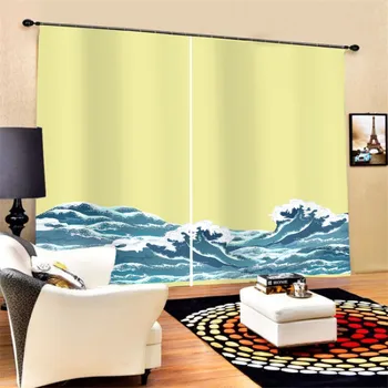 Custom Wave Curtains Oriental Culture Hand Drawn Style Modern Illustration Wave Bedroom Window Drapes 2 Panels for Living Room
Custom Wave Curtains Oriental Culture Hand Drawn Style Modern Illustration Wave Bedroom Window Drapes 2 Panels for Living Room