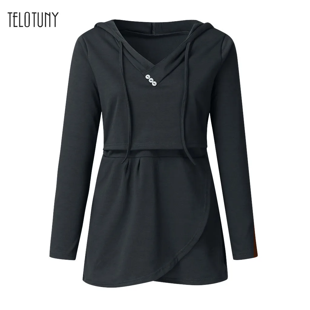 TELOTUNY Solid Maternity Tops Pregnancy Blouse Irregular Pullover Hooded T-shirt Maternity Clothes Pregnant Women's Clothing 912 
TELOTUNY Solid Maternity Tops Pregnancy Blouse Irregular Pullover Hooded T-shirt Maternity Clothes Pregnant Women's Clothing 912