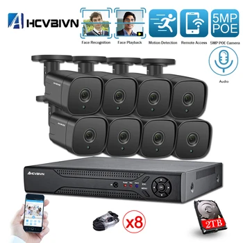 AHCVBIVN Audio AI POE IP Camera Face Detection H.265 8CH 5MP POE NVR Kit CCTV Security System Outdoor Video Surveillance
AHCVBIVN Audio AI POE IP Camera Face Detection H.265 8CH 5MP POE NVR Kit CCTV Security System Outdoor Video Surveillance