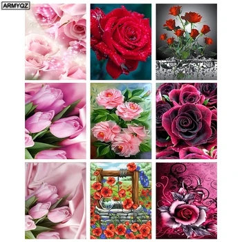 ARMYQZ Pink Rose Flower DIY Diamond Painting Mosaic Embroidery Diamond Painting Cross Stitch Embroidery Crafts Diamond Paintings 
ARMYQZ Pink Rose Flower DIY Diamond Painting Mosaic Embroidery Diamond Painting Cross Stitch Embroidery Crafts Diamond Paintings