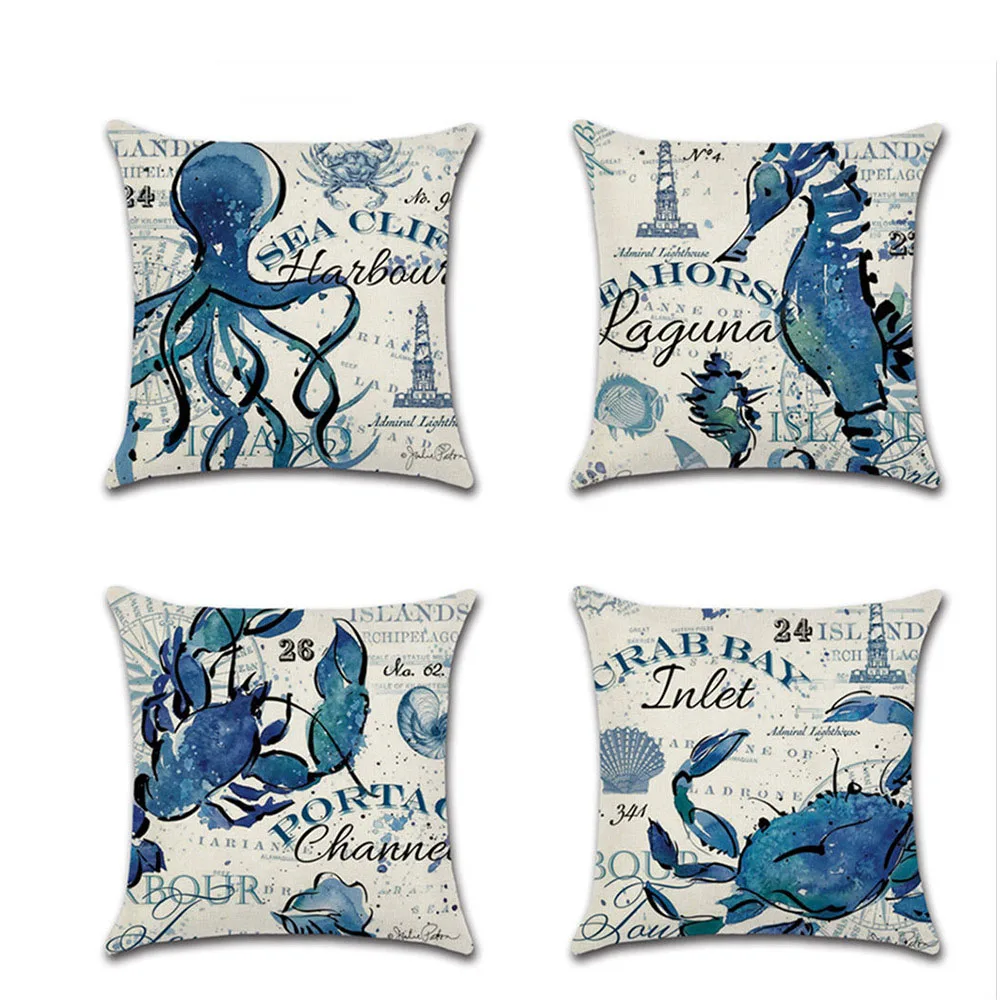 New Sea Animal Cushion Cover 45*45cm Hippocampus Octopus Pillow Cover Home Decorative Linen Pillow Case
New Sea Animal Cushion Cover 45*45cm Hippocampus Octopus Pillow Cover Home Decorative Linen Pillow Case