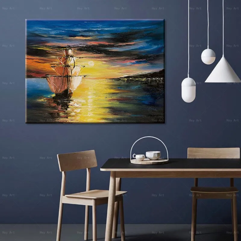 HD Canvas Painting Sunset in the river Boat Ship reflection Seascape Wall Art Picture Prints for Living Room
HD Canvas Painting Sunset in the river Boat Ship reflection Seascape Wall Art Picture Prints for Living Room
