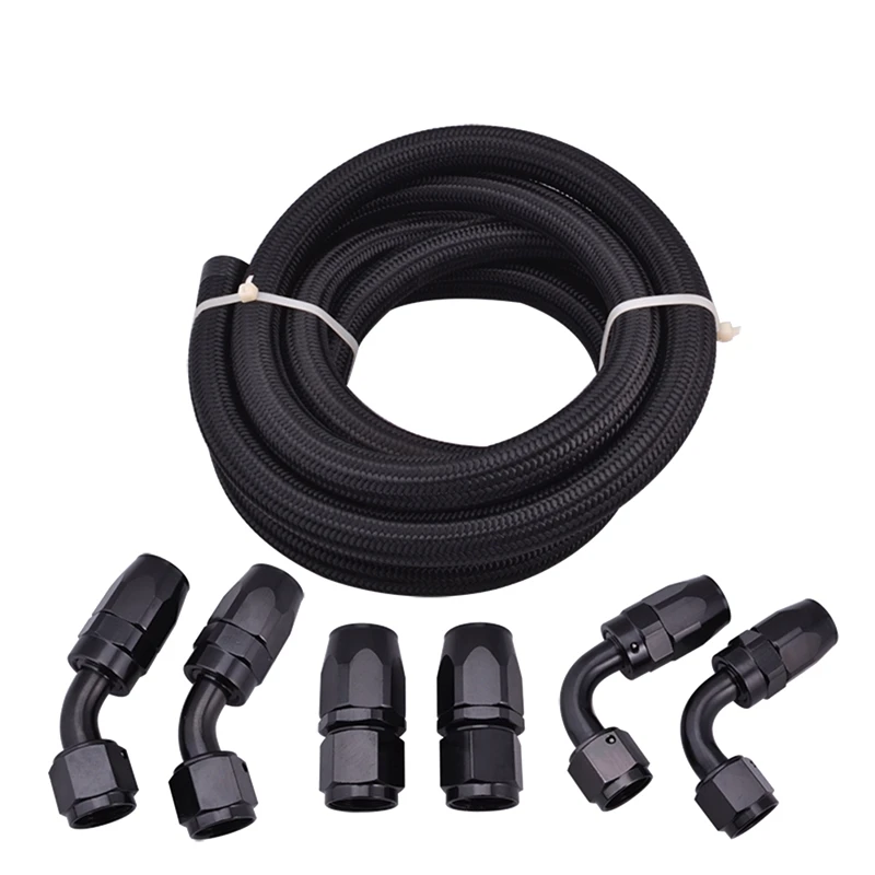 AN10 -10AN Fitting Stainless Steel Nylon Braided Oil Fuel Hose Line 12FT Kit Black
AN10 -10AN Fitting Stainless Steel Nylon Braided Oil Fuel Hose Line 12FT Kit Black