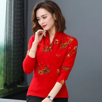 2020 Autumn Winter Sweater Long Sleeve Floral print sweater Pullover Jumper Casual Slim warm Knitted sweaters Women 
2020 Autumn Winter Sweater Long Sleeve Floral print sweater Pullover Jumper Casual Slim warm Knitted sweaters Women