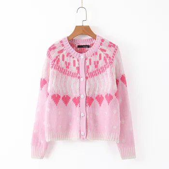 women print knitting cardigan 2019 fashion ladies pink heart buttons O-neck floral female autumn sweet highstreet chic sweaters
women print knitting cardigan 2019 fashion ladies pink heart buttons O-neck floral female autumn sweet highstreet chic sweaters