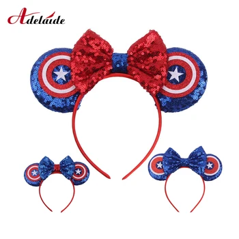 New Captain America Hairband Bows Minnie Mouse Ear Hairband Girls Women Big Sequins Ears DIY Kids Hair-Accessories Headband
New Captain America Hairband Bows Minnie Mouse Ear Hairband Girls Women Big Sequins Ears DIY Kids Hair-Accessories Headband