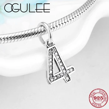 Authentic 925 Sterling Silver Number 4 Charms pendant beads Clear CZ beads Fit Original Pandora Bracelets Female men Jewelry DIY
Authentic 925 Sterling Silver Number 4 Charms pendant beads Clear CZ beads Fit Original Pandora Bracelets Female men Jewelry DIY