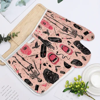 Mouth Skull Bones Snake Horror Oven Mitts Baking Anti-Hot Gloves Pad Oven Microwave Insulation Mat Kitchen Tools Cooking Helper
Mouth Skull Bones Snake Horror Oven Mitts Baking Anti-Hot Gloves Pad Oven Microwave Insulation Mat Kitchen Tools Cooking Helper