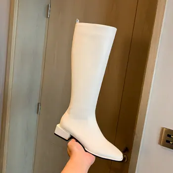 Genuine Leather low square Heels knee high Boots square Toe women boots 2020 Autumn Winter Casual Night Club Shoes Woman 
Genuine Leather low square Heels knee high Boots square Toe women boots 2020 Autumn Winter Casual Night Club Shoes Woman
