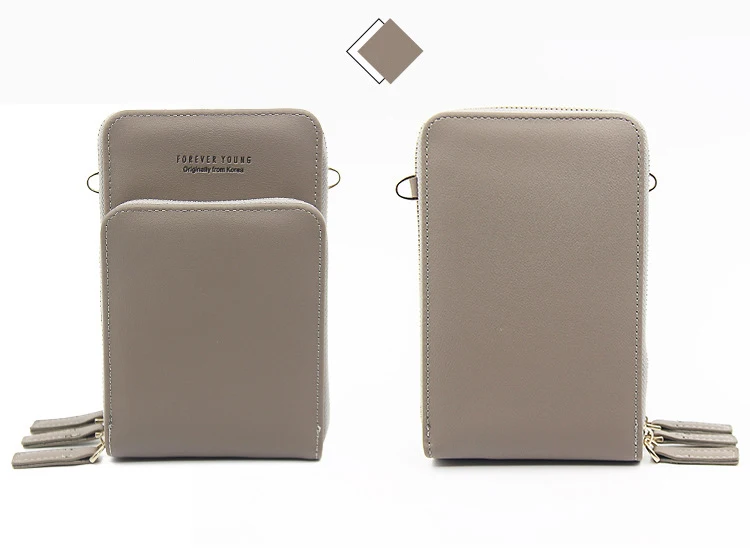 Uniwersalna torba na telefon PU skóra mini portfel na ramię do Huawei Samsung iPhone Xiaomi - Wianko - 11