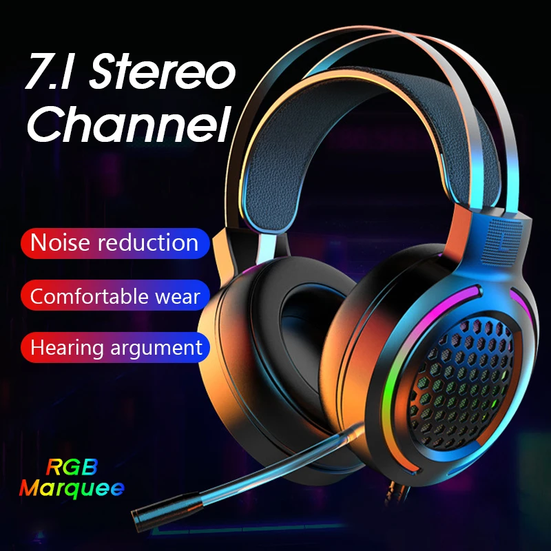 Gaming Headset Earphone Wired Gamer Headphone 7.1 Surround Stereo Sound Headsets with Mic LED Light for PC Gamer
Gaming Headset Earphone Wired Gamer Headphone 7.1 Surround Stereo Sound Headsets with Mic LED Light for PC Gamer