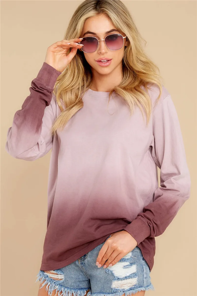 Women Gradient Printed T Shirt Autumn Fashion Long-sleeved Shirt Casual Loose Round Neck Long Tops Shirt Clothing For Women New
Women Gradient Printed T Shirt Autumn Fashion Long-sleeved Shirt Casual Loose Round Neck Long Tops Shirt Clothing For Women New
