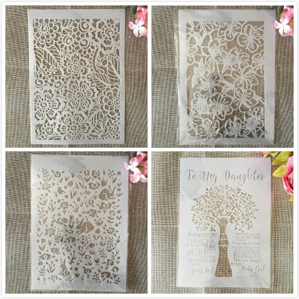 4Pcs A4 29cm Plum Peach Flowers Tree DIY Layering Stencils Wall Painting Scrapbook Coloring Embossing Album Decorative Template
4Pcs A4 29cm Plum Peach Flowers Tree DIY Layering Stencils Wall Painting Scrapbook Coloring Embossing Album Decorative Template