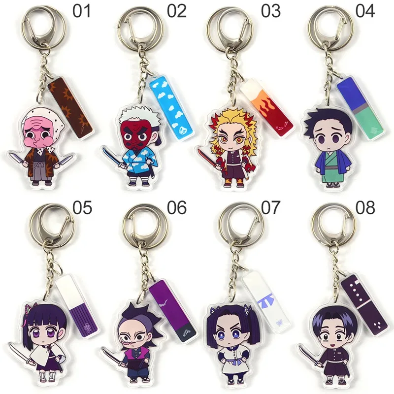 Аниме Demon Slayer брелок женский Tanjirou Kamado Nezuko Tomioka Giyuu Kimetsu No Yaiba акриловый милый для