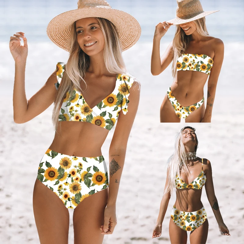 New Floral Ruffle Bikini High Cut Swimwear Women Sexy Backless Bikinis Solid Print Bikinis High Waist Swimsuit Biquinis Mujer
New Floral Ruffle Bikini High Cut Swimwear Women Sexy Backless Bikinis Solid Print Bikinis High Waist Swimsuit Biquinis Mujer