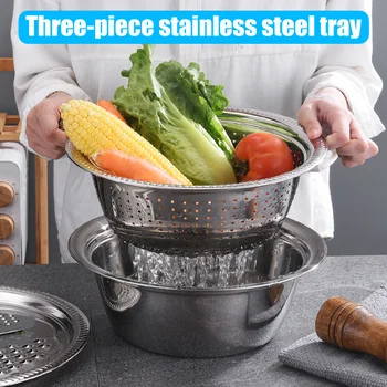 Stainless Steel Drain Basket Vegetable Cutter Kit Kitchen Multipurpose Julienne Grater Salad Maker Bowl YE-Hot
Stainless Steel Drain Basket Vegetable Cutter Kit Kitchen Multipurpose Julienne Grater Salad Maker Bowl YE-Hot