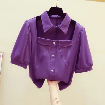 purple women shirts 2020 summer new solid button lanter sleeved loose female shirts outwear coat tops 
purple women shirts 2020 summer new solid button lanter sleeved loose female shirts outwear coat tops