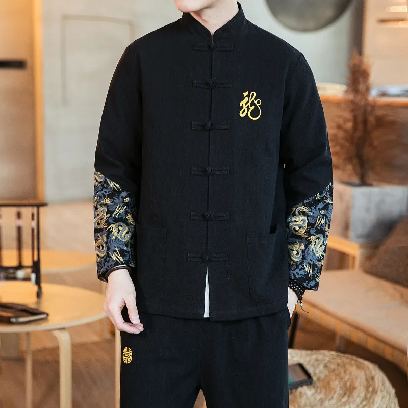 Chinese-style 2019 Spring Set Frog ci xiu kuan Dragon Cotton Linen Chinese Clothing Set Loose And Plus-sized Two-Piece Set
Chinese-style 2019 Spring Set Frog ci xiu kuan Dragon Cotton Linen Chinese Clothing Set Loose And Plus-sized Two-Piece Set