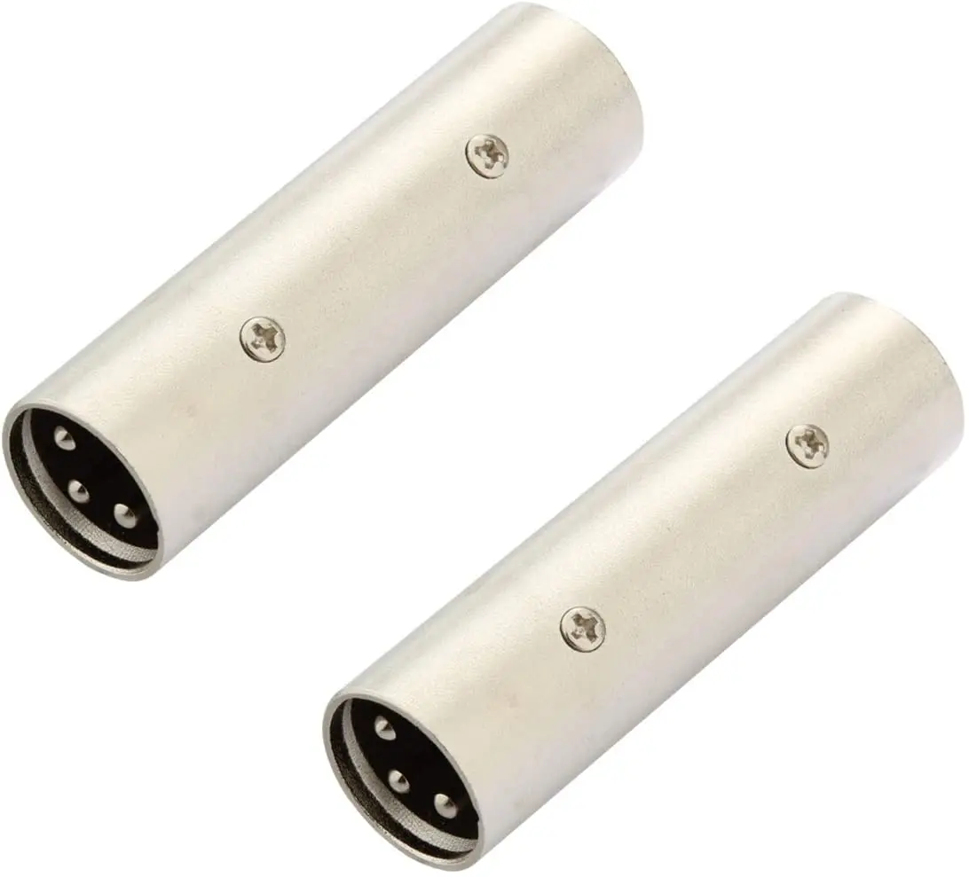XLR 3 pin Male to Male Cable Adapter Gender Changer for Microphone, Silver, 2 Pack
XLR 3 pin Male to Male Cable Adapter Gender Changer for Microphone, Silver, 2 Pack