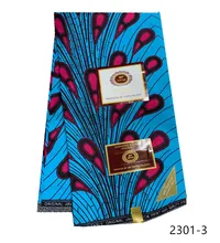 2019 Ultime Ankara Tessuto Della Cera Garantita Cera Reale 6 Yard/Lotto di Alta Qualità Africano Del Tessuto Della Stampa per Il Vestito da Cucire 2301(China)