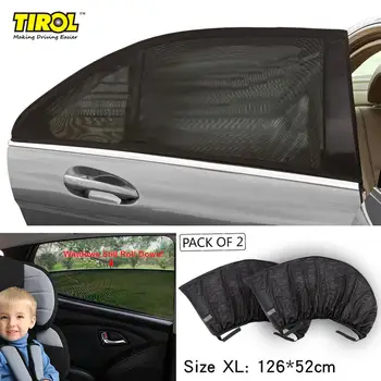 TIROL Rear Window 2PC Mesh UV Protection Car Side Door Sun Shades Set T11724b Outdoor Travel Baby Size XL 126X52cm
TIROL Rear Window 2PC Mesh UV Protection Car Side Door Sun Shades Set T11724b Outdoor Travel Baby Size XL 126X52cm