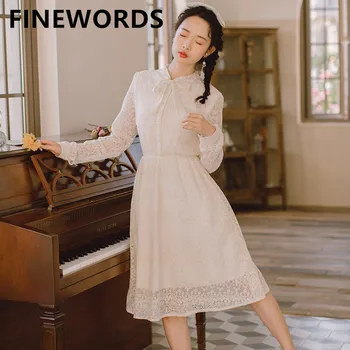 FINEWORDS Vintage Harajuku Kawaii Lace Dress Long Sleeve Spring White Dress Bow Elegant Party Mini Dress 2020 New Vestidos Mujer 
FINEWORDS Vintage Harajuku Kawaii Lace Dress Long Sleeve Spring White Dress Bow Elegant Party Mini Dress 2020 New Vestidos Mujer