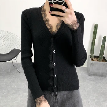 OHCLOTHING 2020 new spring coat collar female V sweater slim lace cardigan sweater back in early spring
OHCLOTHING 2020 new spring coat collar female V sweater slim lace cardigan sweater back in early spring