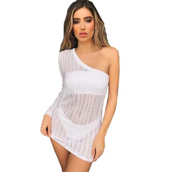 Summer Hot Sale Crochet Diagonal Collar Cover Beachwear Feminine Knit Cover Beach Dress Ladies Swimwear Beach Summer Dress 2020 
Summer Hot Sale Crochet Diagonal Collar Cover Beachwear Feminine Knit Cover Beach Dress Ladies Swimwear Beach Summer Dress 2020