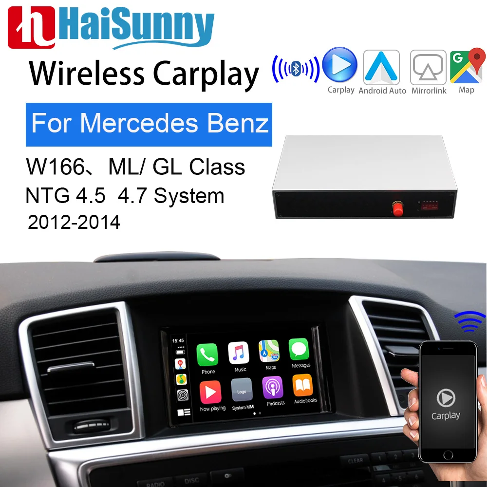 Wireless Car play for Mercedes ML GL Class W166 2012-2014 NTG4.5 4.7 Apple Carplay Support Smart Multimedia Screen Mirror Link
Wireless Car play for Mercedes ML GL Class W166 2012-2014 NTG4.5 4.7 Apple Carplay Support Smart Multimedia Screen Mirror Link
